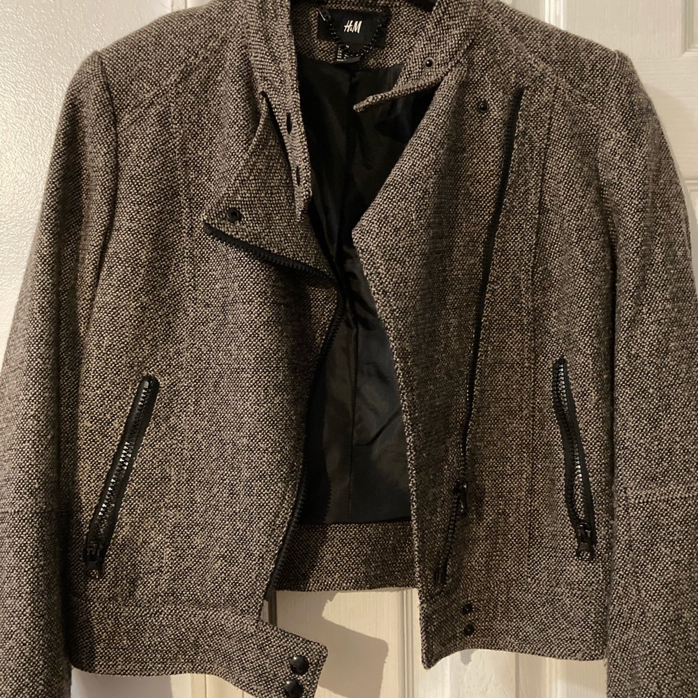 H&M TWEED BIKER JACKET